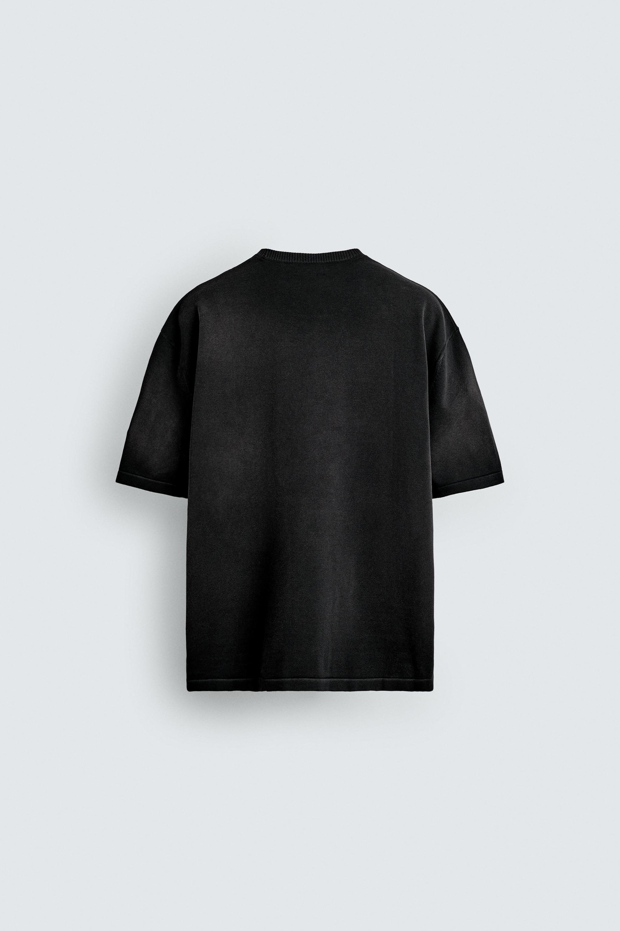 T-SHIRT EN MAILLE IMPRIMÉ DÉLAV